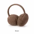 Soft plush winter earmuffs for women providing warmth in coffee brown color finish - Brown