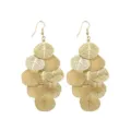 Elegant gold filigree leaf dangle earrings for women with delicate hollow-out petals - Multi-layer Hollow Round Tassel Style (E3272) / Gold