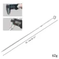 Stainless steel 52cm BBQ skewer with square ring handle showing length and weight - 1 Piece (52.1cm)