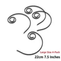 Set mit 4 schwarzen Antihaft-Grillspießen in Kreisform, gebogenes Design, 22 cm lang. - 4 Stück Packung / Groß (22cm Durchmesser)
