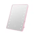 Portable pink LED makeup mirror featuring touch screen control and integrated lights - Foldable Type / Pink