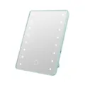 Sleek mint green LED makeup mirror with touch screen and adjustable folding stand - Foldable Type / Blue