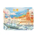 Creative cartoon hand warmer sticker featuring a vibrant Dalian city landmark illustration - Dalian