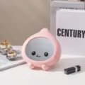 Cute pink peach-shaped desktop makeup mirror with cartoon face for student dormitory - Peach Shaped Style (Pink)