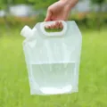 Large capacity portable foldable water bag with handle for outdoor camping and hiking - Capacity / White