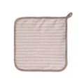 Brown and white striped absorbent microfiber dishcloth with a handy hanging loop - 25x25cm / Brown