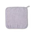 Absorbent striped microfiber kitchen dishcloth in light purple with hanging loop - 25x25cm / Gray