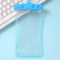 Pochette de téléphone étanche transparente avec clip de verrouillage bleu pour la nage - Bleu (Lumineux)