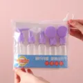 7-piece purple travel toiletry refill bottle set for cosmetics in a clear zipper bag - 7+2 Set (9-Piece) / Purple