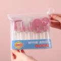 7-piece portable pink travel toiletry bottle set with spray and pump in pouch - 7+2 Set (9-Piece) / Peach Pink