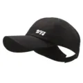Casquette de baseball noire à queue de cheval avec design creux et broderie blanche - 56-59cm / Noir