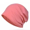 Soft coral pink knit slouchy beanie hat featuring a stylish rolled edge design for winter - Fits 56-60cm Head Circumference (Elastic) / Pink