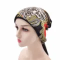 Bandana da pirata in chiffon con stampa leopardata e paisley, copricapo traspirante donna. - Taglia unica / Mix Leopardato e Paisley