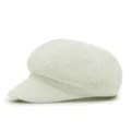 Berretto newsboy in maglia bianca traspirante da donna protezione solare estiva minimale - Taglia Unica (56-58cm) / Stile 1 / Bianco avorio