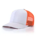 Gorra trucker clásica bicolor con paneles frontales blancos y malla naranja transpirable - 56-60cm / Blanco Naranja