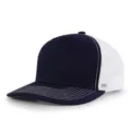 Gorra de camionero de malla estructurada en azul marino y blanco con costuras en contraste - 56-60cm / Azul Marino con Blanco