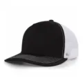 Gorra trucker de malla en blanco y negro con costuras blancas en contraste de moda - 56-60cm / Negro y Blanco