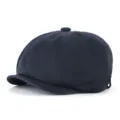 Vintage navy blue cotton newsboy baker boy cap with short brim and classic eight-panel design - Size S (54-56cm) / Navy Blue