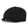 Classic black cotton newsboy hat for men and women in retro British style design - Size S (54-56cm) / Black