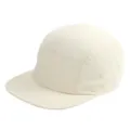 Cappellino camper a 5 pannelli in cotone bianco crema con tesa piatta per streetwear - Beige