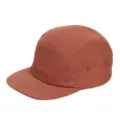 Cappellino classico a 5 pannelli in cotone rosso mattone con visiera piatta e morbida - rosso mattone