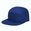 Berretto da skate classico blu a 5 pannelli in cotone con visiera piatta e corona morbida - blu colorato