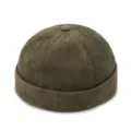 Chapeau docker en velours côtelé vert olive élégant pour hommes et femmes hiver - Convient au Tour de Tête 56-60cm (Réglable) / Vert Militaire