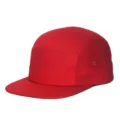 Cappello camper a 5 pannelli in cotone rosso premium con tesa piatta per streetwear - Rosso