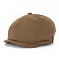 Berretto newsboy vintage in cotone marrone con design classico a otto pannelli in stile britannico - Taglia S (54-56cm) / Marrone