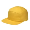 Cappellino 5 panel giallo in cotone con visiera piatta e occhielli traspiranti - Giallo