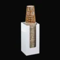Distributore di bicchieri usa e getta in acrilico bianco per bar, caffè e uffici - Bianco Verticale 1 Scomparto / 11x11x24cm