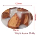 Handmade round wood and resin coaster set with 100mm diameter and 10mm thickness - Round / 10x10cm
