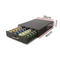 Cassetto porta capsule in metallo nero con capacità di 40 capsule e dimensioni totali - Nero