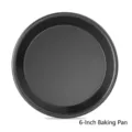 Round 6-inch non-stick carbon steel pizza pan with dark grey finish for oven baking - 6-Inch Baking Pan