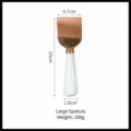 Pelle à fromage en acier inoxydable or rose et manche en céramique blanche, 15 cm - Grande Spatule / Or rose