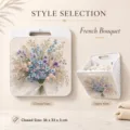 Foldable wall-mounted laundry basket featuring elegant French Bouquet floral print design - French Bouquet
