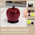 Red apple shaped toothpick holder with dustproof lid, decorative storage box 8.3x9.5cm - Apple / 1 Piece / Red