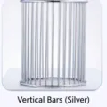 Silver Nordic style metal wire pen holder with vertical bars - Vertical Striped Style / Silver