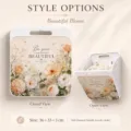 Wall-mounted foldable laundry basket with elegant warm floral pattern and beautiful bloom design - Beautiful Bloom
