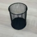 Modern Nordic style black metal wireframe pencil holder for desktop stationary storage - Vertical Striped Style / Black
