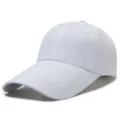 Breathable plain white baseball cap with extended brim for sun protection outdoor sports - Fits 56-60cm / 光板款(插扣) / White