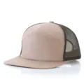 Gorra trucker de 7 paneles con visera plana en color caqui y verde oliva - Talla Única (Se ajusta a 56-60cm) / Caqui Con Malla Verde Militar