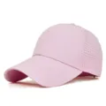 Casquette de baseball rose respirante avec dos en maille pour une protection solaire d'été - Rose Clair