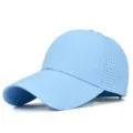 Casquette de baseball en maille respirante bleu clair avec couronne structurée - Bleu clair