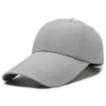 Light gray breathable baseball cap with extended brim for sun protection - Fits 56-60cm / 光板款(插扣) / Light Gray