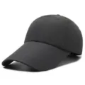 Breathable dark grey baseball cap with extended brim for outdoor sun protection - Fits 56-60cm / 光板款(插扣) / Dark Gray
