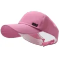 Adjustable pink empty top sun visor baseball cap designed for high ponytail outdoor wear - DYJ Embroidery / 56-60cm / Deep Pink