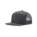 Gorra trucker gris de 7 paneles con malla transpirable y visera plana estilo hip-hop urbana - Talla Única (Se ajusta a 56-60cm) / Gris oscuro sólido
