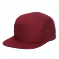 Cappellino da skate classico a 5 pannelli in cotone bordeaux con visiera piatta e top morbido - Borgogna
