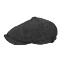 Coppola in stile britannico retrò con classico motivo a spina di pesce grigio in cotone - Taglia M (56-58cm) / Spina di Pesce Nero-Grigio
